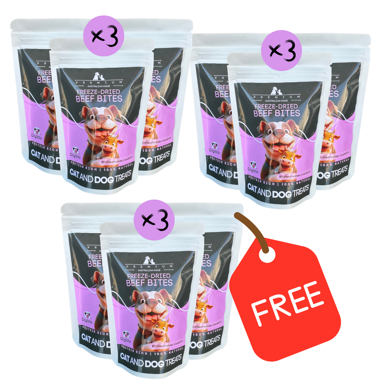Freeze-Dried Beef Bite, BUY 2 GET ONE FREE