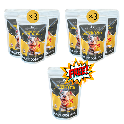 Freeze-Dried Chicken Bites Triple pack, Buy 2 get one free