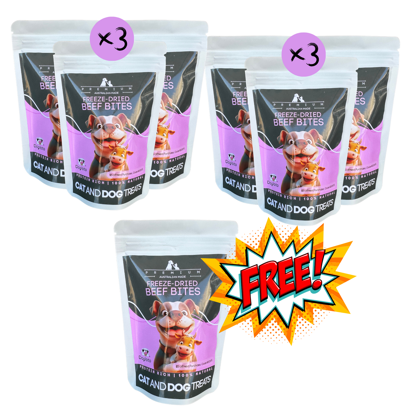 Freeze-Dried Beef Bite, BUY 2 GET ONE FREE